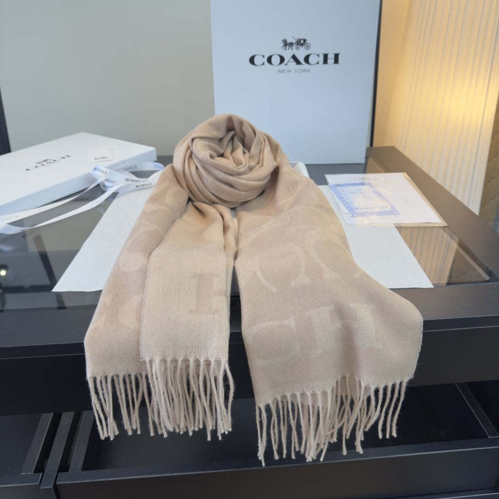 Coach Reversible Monogram Fringed Scarf product image 12, provided for visual reference and product detail review