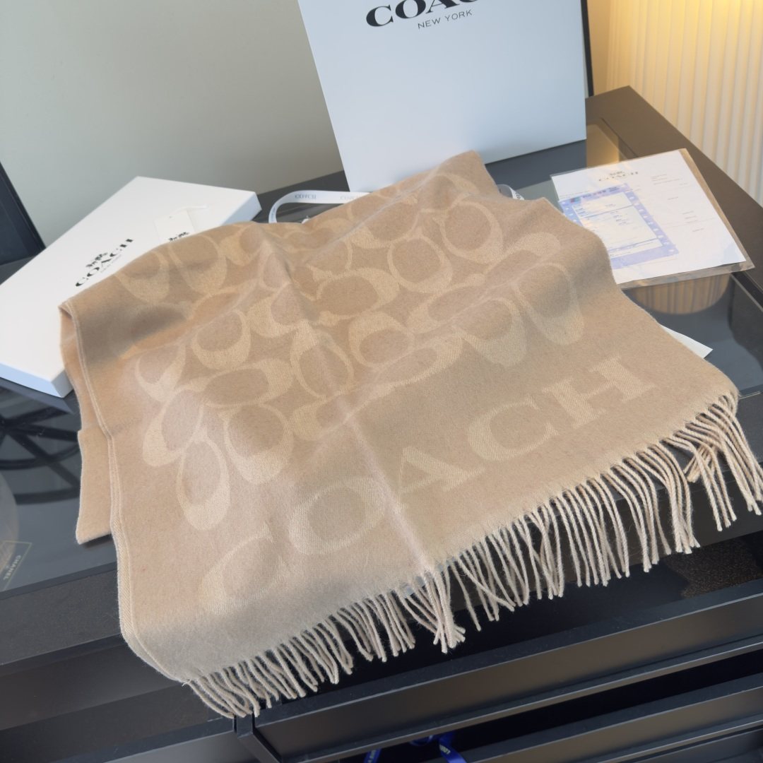Coach Reversible Monogram Fringed Scarf product image 8, provided for visual reference and product detail review