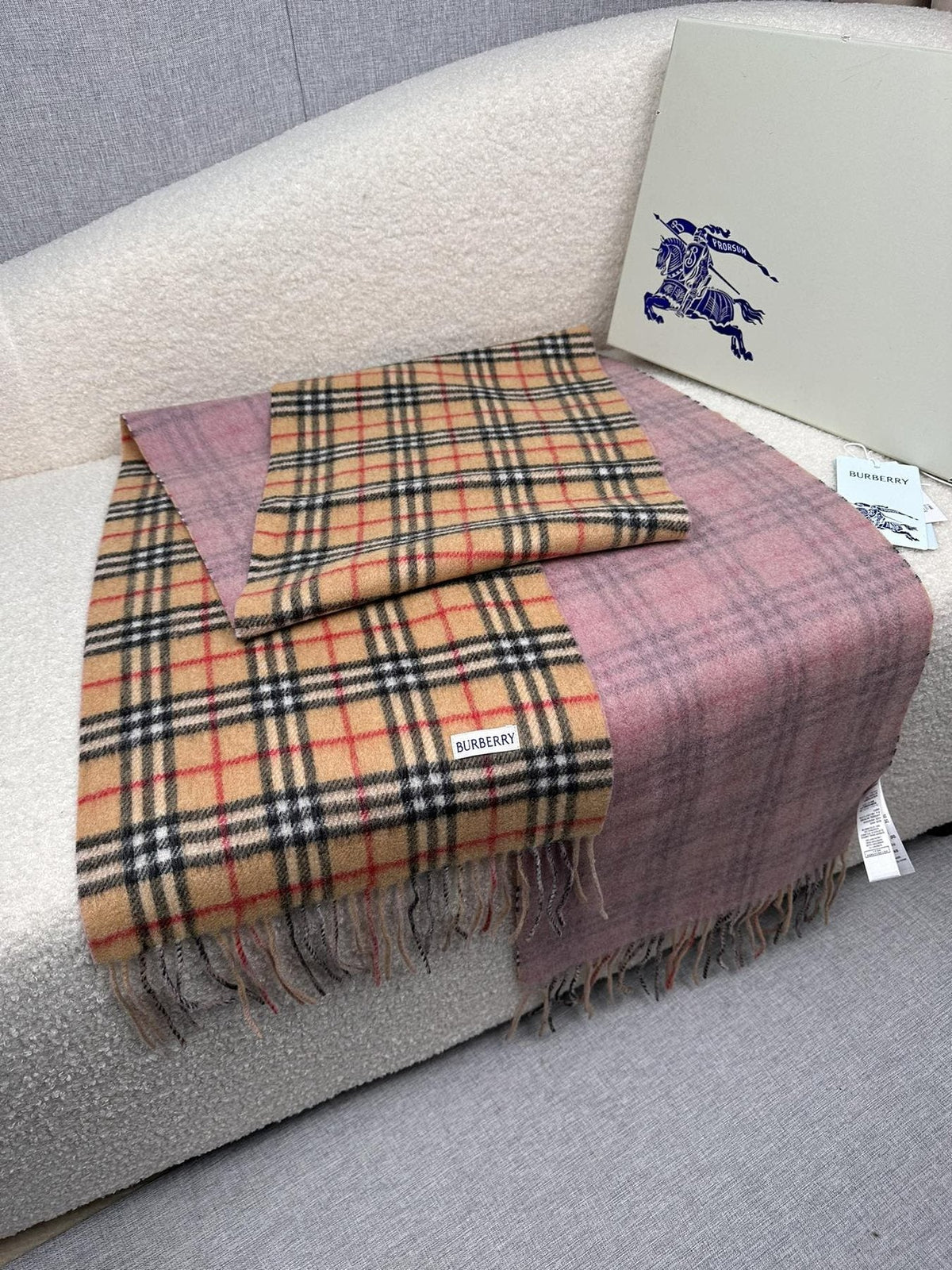 Burberry Reversible Fringed Plaid Scarf product image 3, provided for visual reference and product detail review