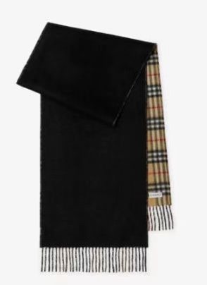 Burberry Reversible Fringed Plaid Scarf product image 1, provided for visual reference and product detail review