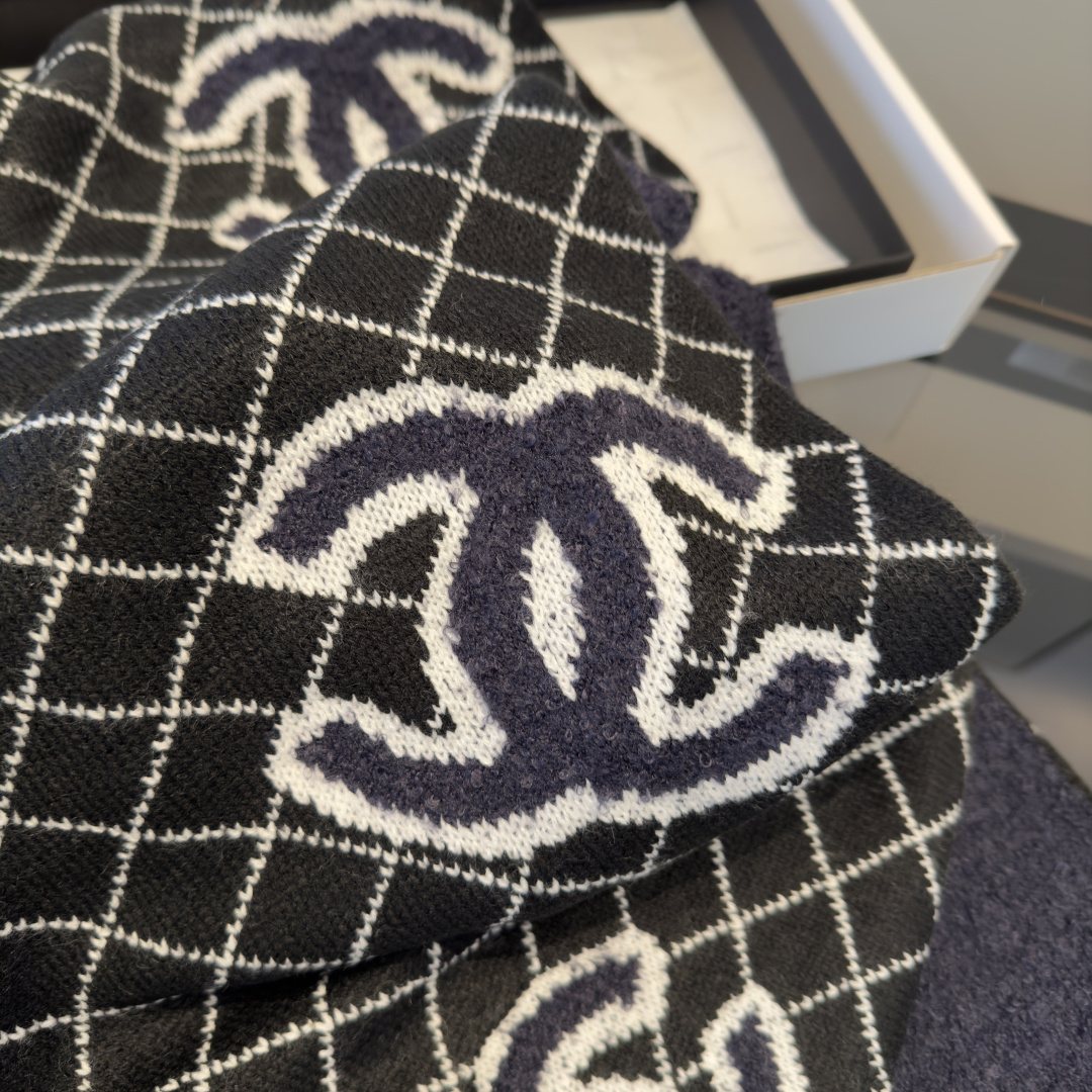 Chanel Grid Knit Scarf product image 12, provided for visual reference and product detail review