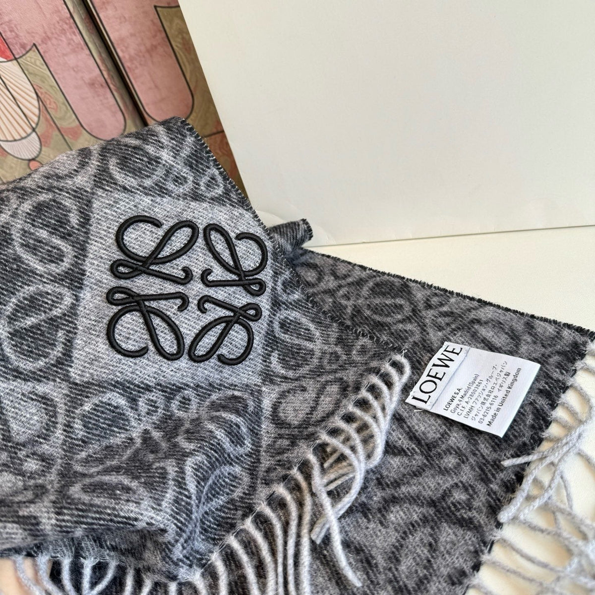 Loewe Reversible Fringe Pattern Scarf product image 11, provided for visual reference and product detail review