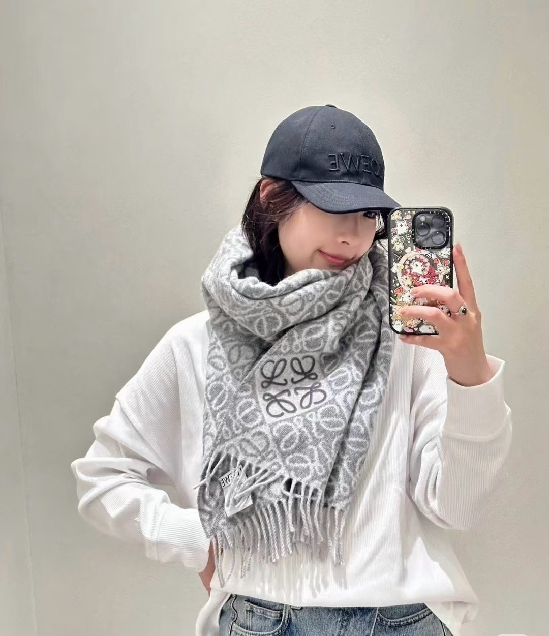 Loewe Reversible Fringe Pattern Scarf product image 2, provided for visual reference and product detail review