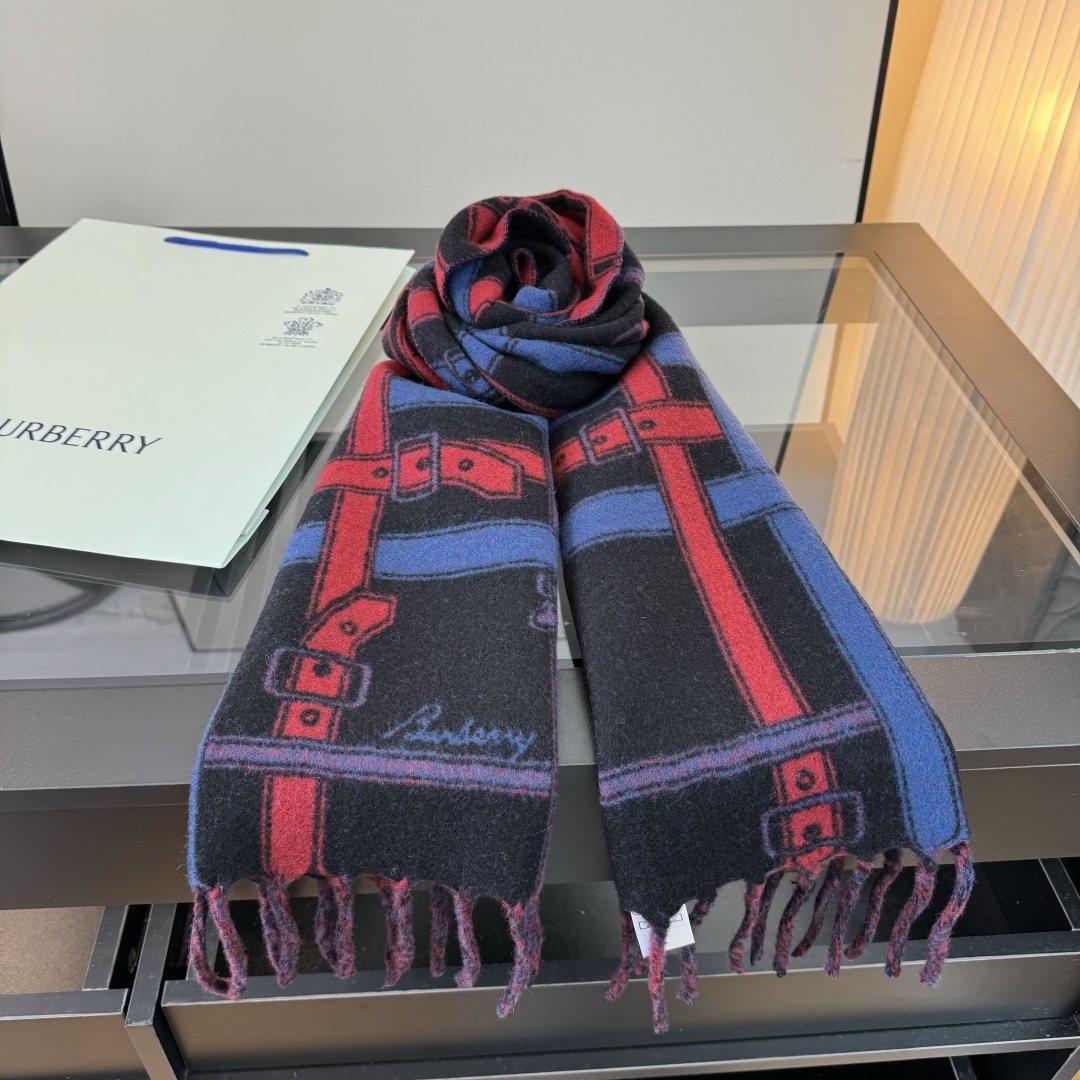 Burberry Reversible Cashmere Fringe Scarf product image 9, provided for visual reference and product detail review