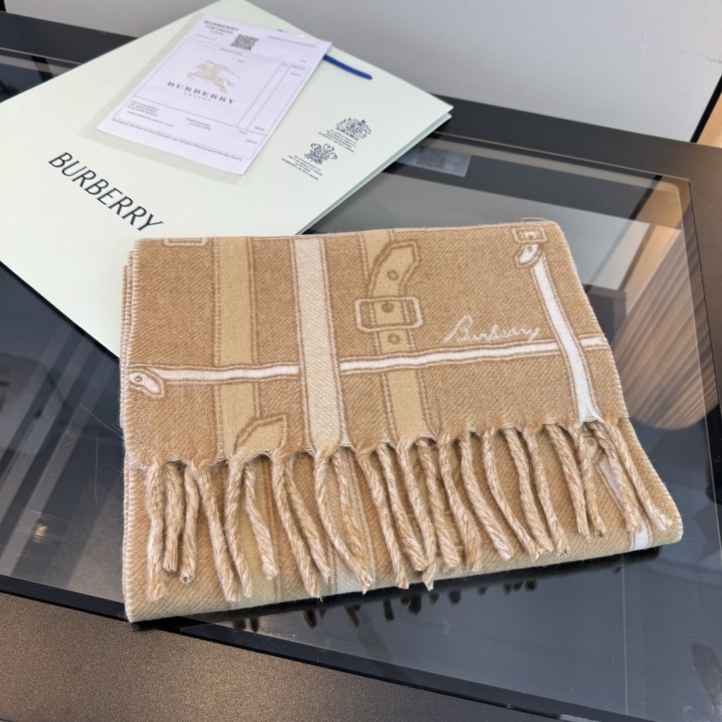 Burberry Reversible Cashmere Fringe Scarf product image 14, provided for visual reference and product detail review