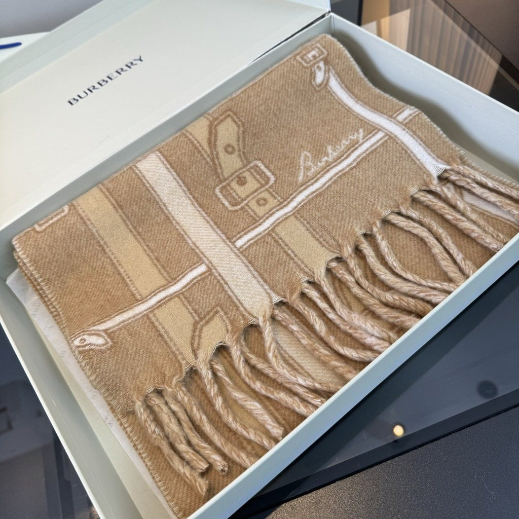 Burberry Reversible Cashmere Fringe Scarf product image 15, provided for visual reference and product detail review
