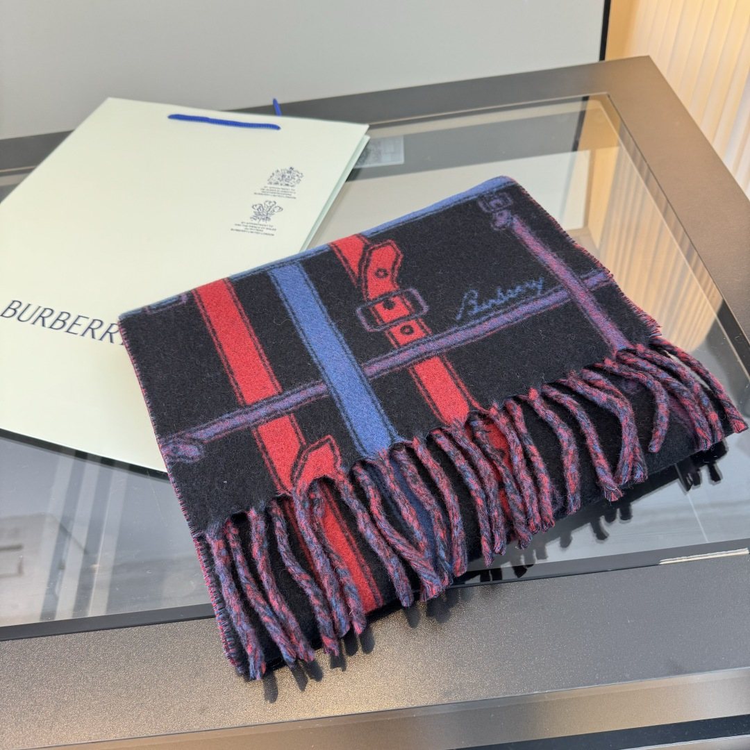 Burberry Reversible Cashmere Fringe Scarf product image 13, provided for visual reference and product detail review