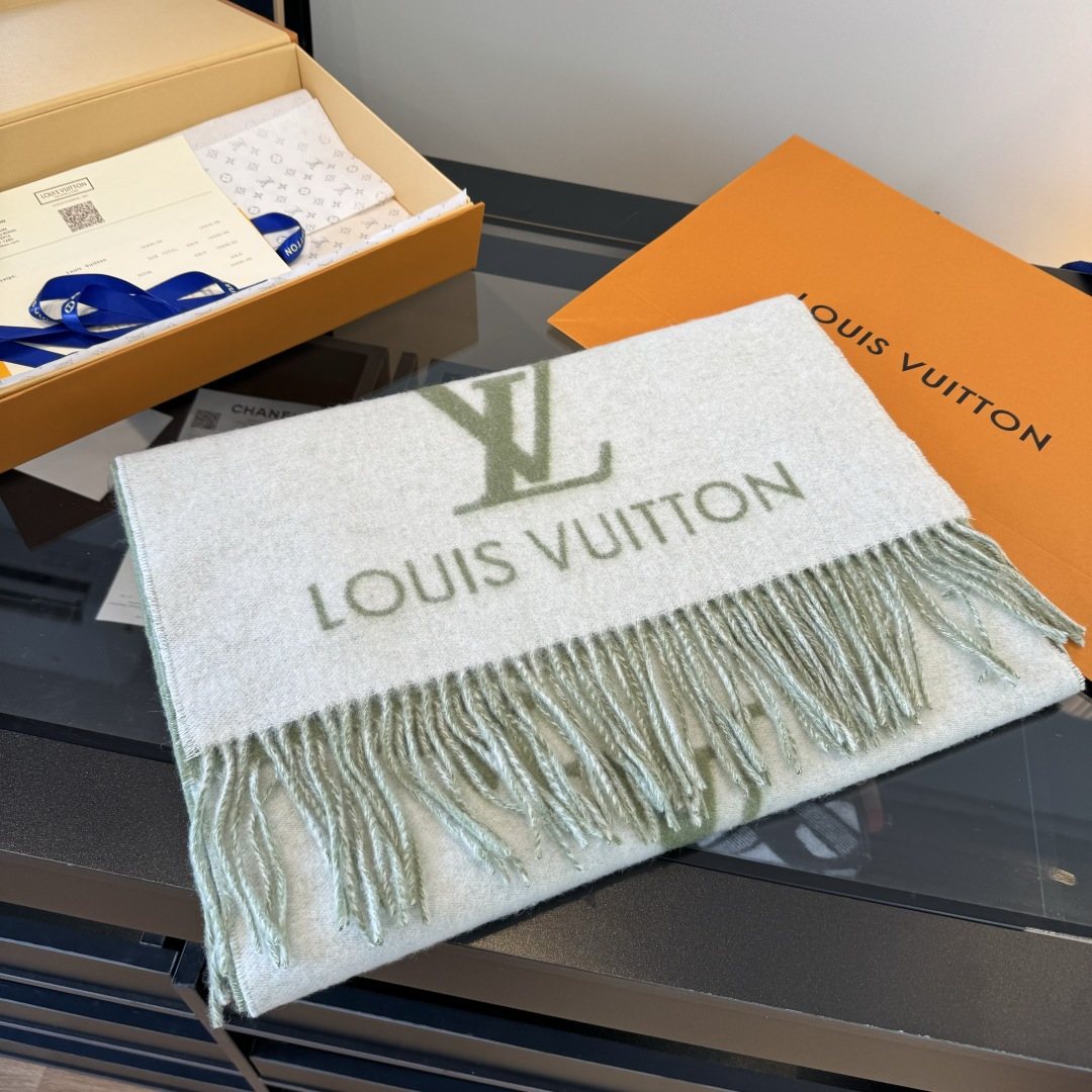 Louis Vuitton Two-Tone Fringed Scarf product image 8, provided for visual reference and product detail review