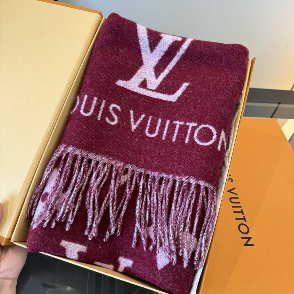 Louis Vuitton Two-Tone Fringed Scarf product image 3, provided for visual reference and product detail review