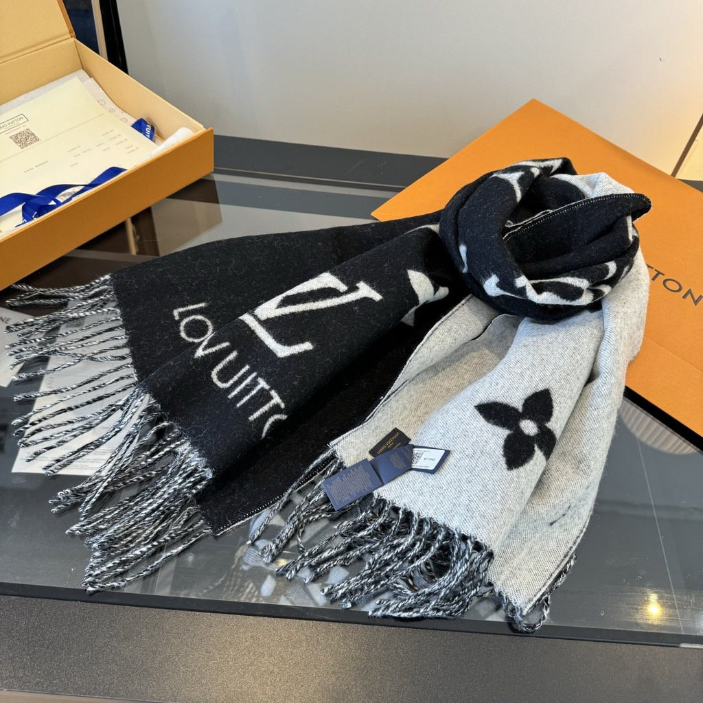 Louis Vuitton Two-Tone Fringed Scarf product image 7, provided for visual reference and product detail review