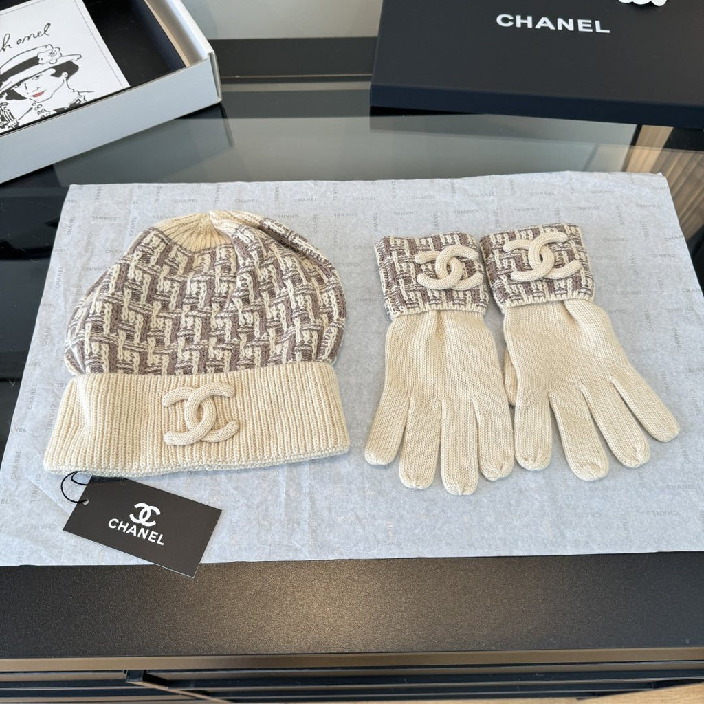 Chanel Logo Knit Hat, Scarf & Gloves Set product image 10, provided for visual reference and product detail review