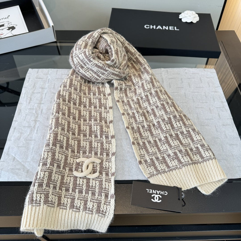 Chanel Logo Knit Hat, Scarf & Gloves Set product image 11, provided for visual reference and product detail review