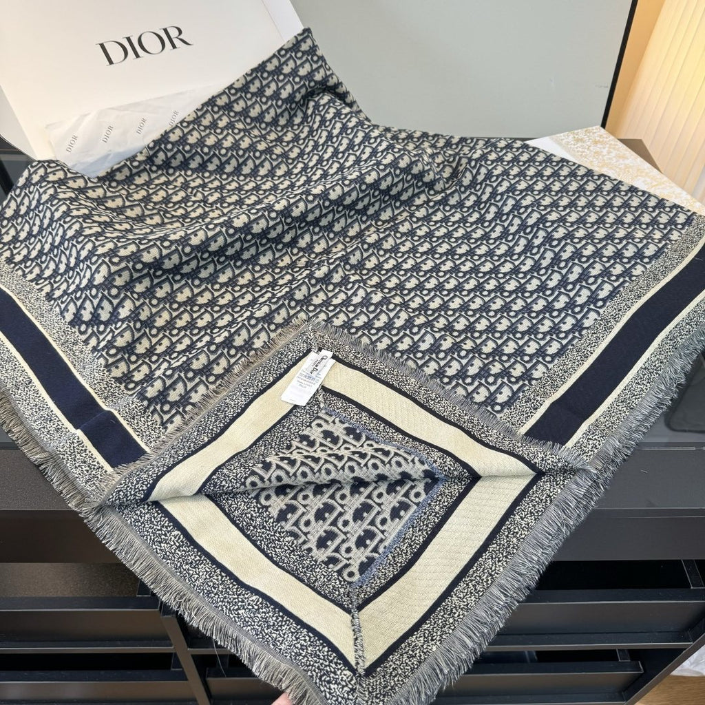 Dior Fringed Monogram Shawl Scarf product image 7, provided for visual reference and product detail review