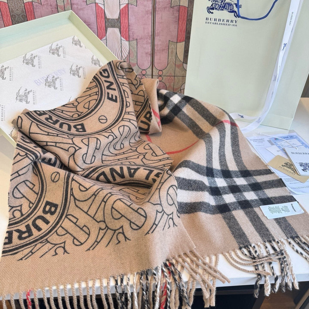 Burberry Reversible Check Monogram Scarf product image 7, provided for visual reference and product detail review