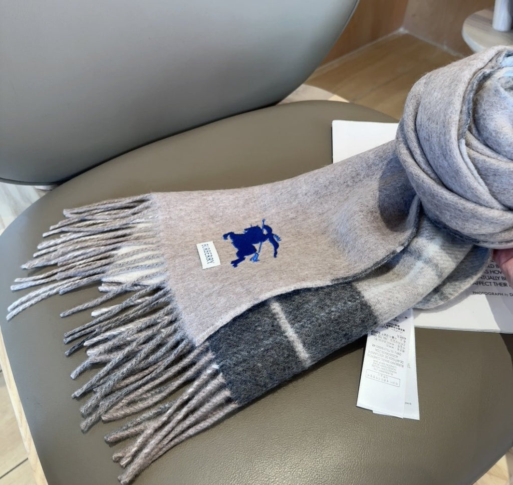 Burberry Reversible Plaid Fringed Scarf product image 9, provided for visual reference and product detail review