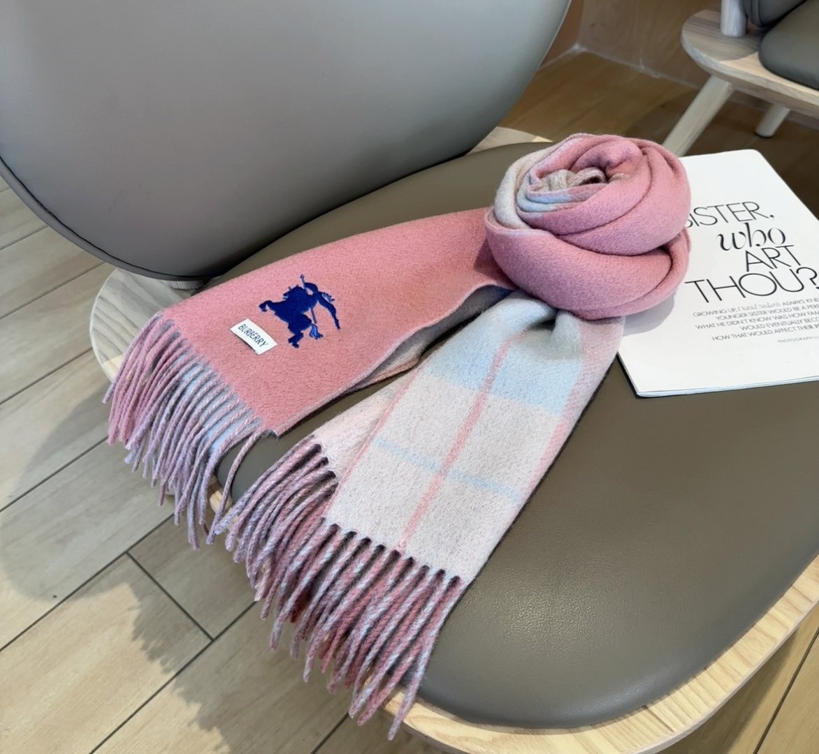 Burberry Reversible Plaid Fringed Scarf product image 15, provided for visual reference and product detail review