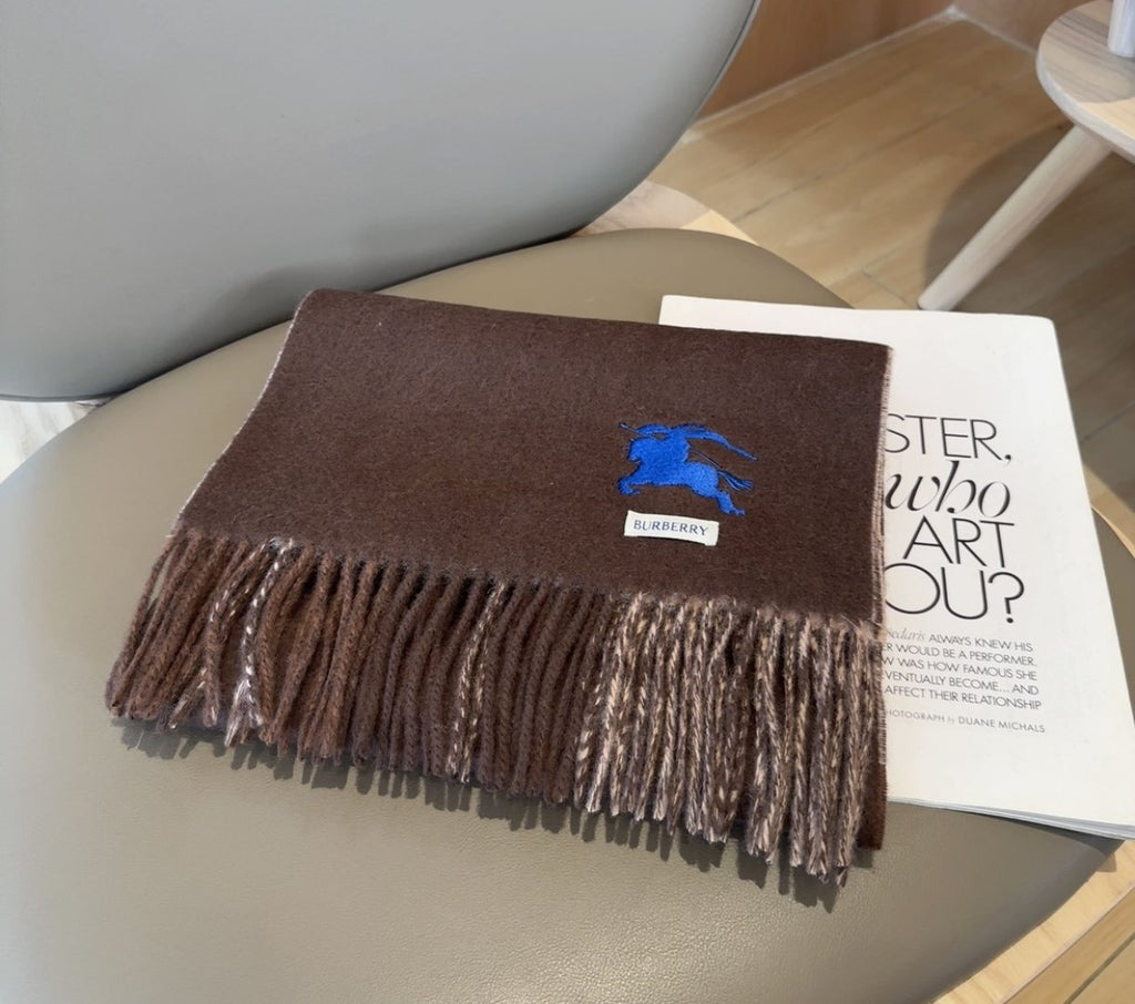 Burberry Reversible Plaid Fringed Scarf product image 10, provided for visual reference and product detail review