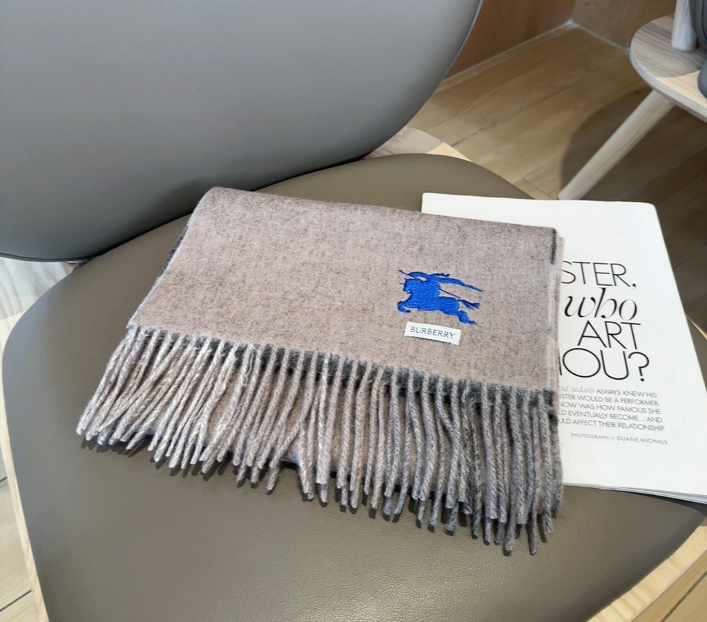 Burberry Reversible Plaid Fringed Scarf product image 1, provided for visual reference and product detail review
