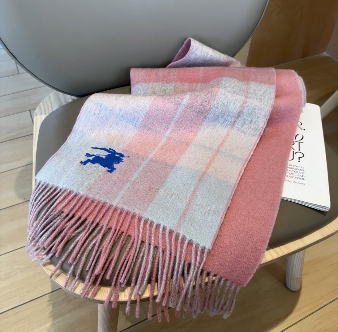 Burberry Reversible Plaid Fringed Scarf product image 5, provided for visual reference and product detail review
