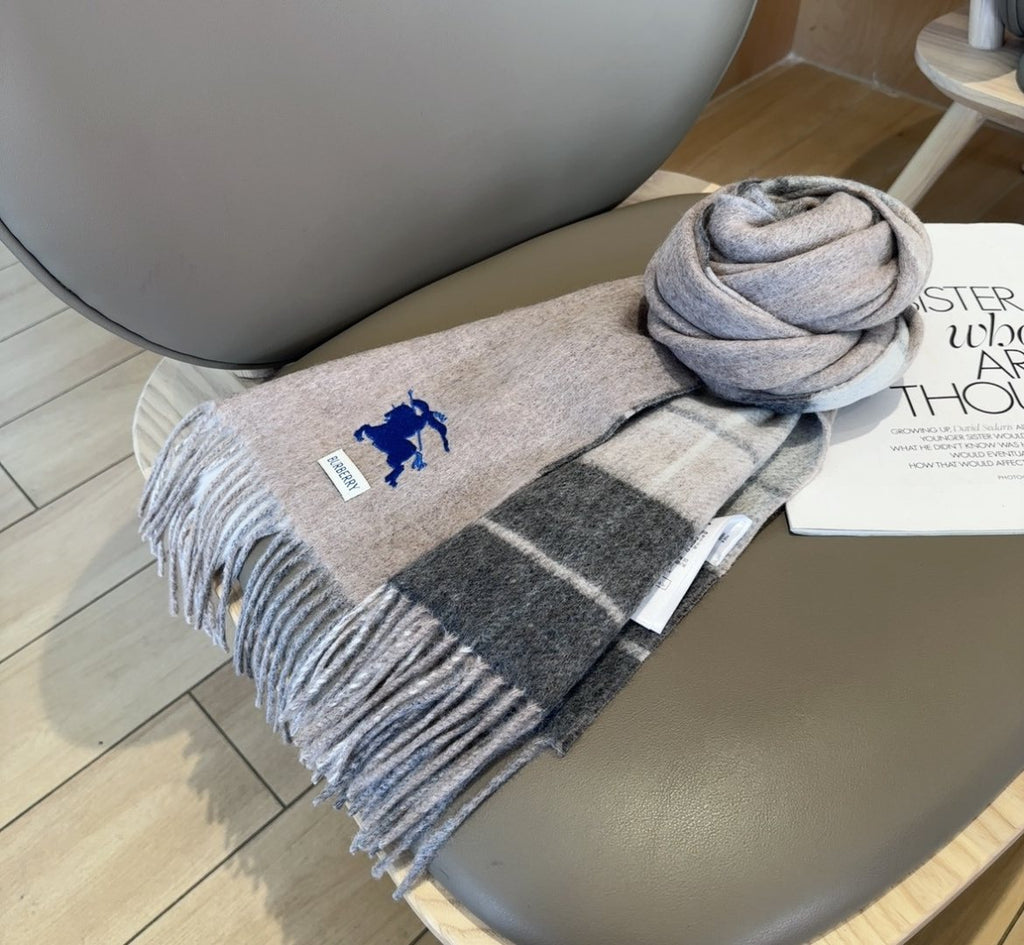 Burberry Reversible Plaid Fringed Scarf product image 6, provided for visual reference and product detail review