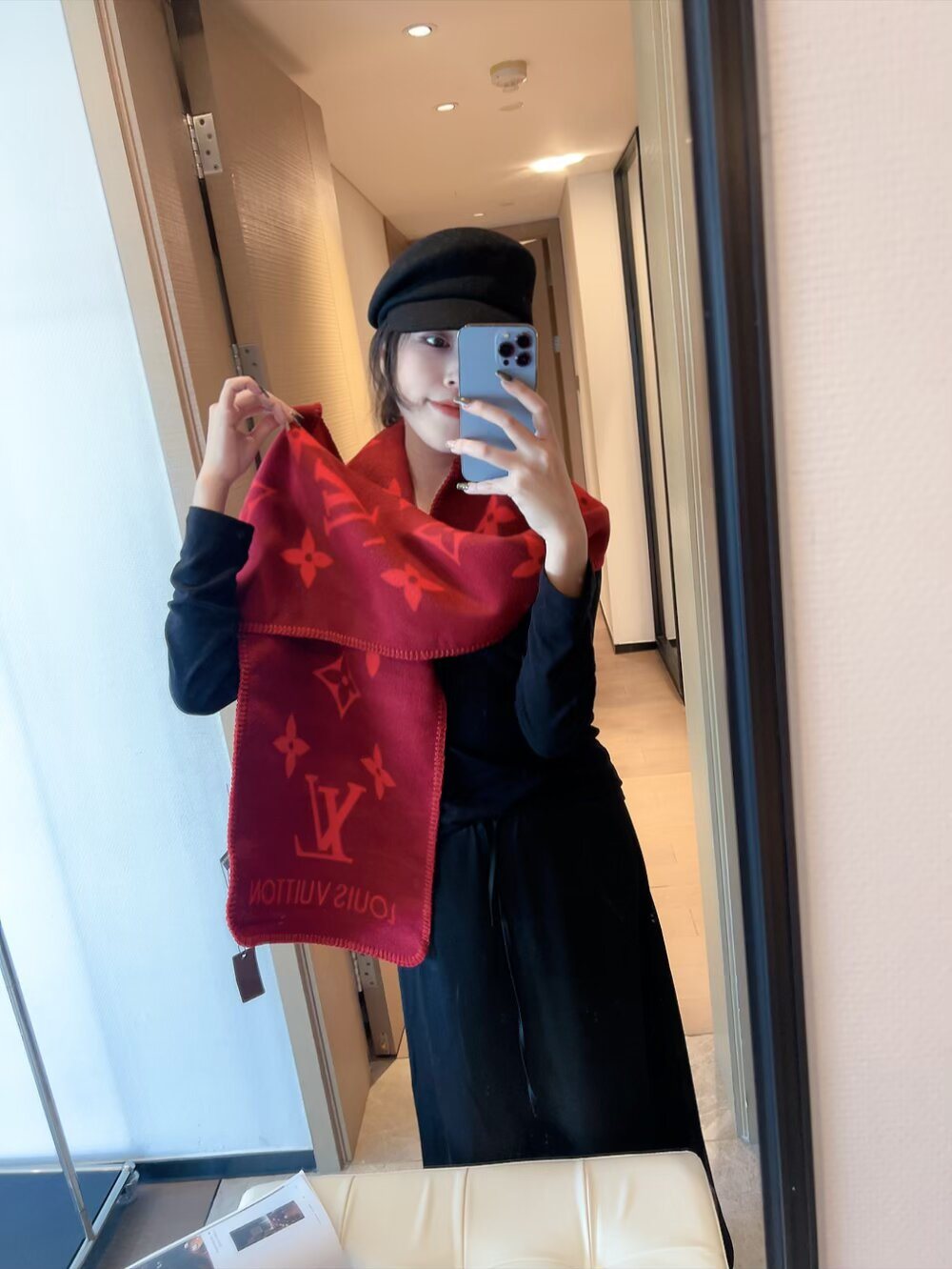 Louis Vuitton Reversible Jacquard Scarf with Stitched Edge product image 3, provided for visual reference and product detail