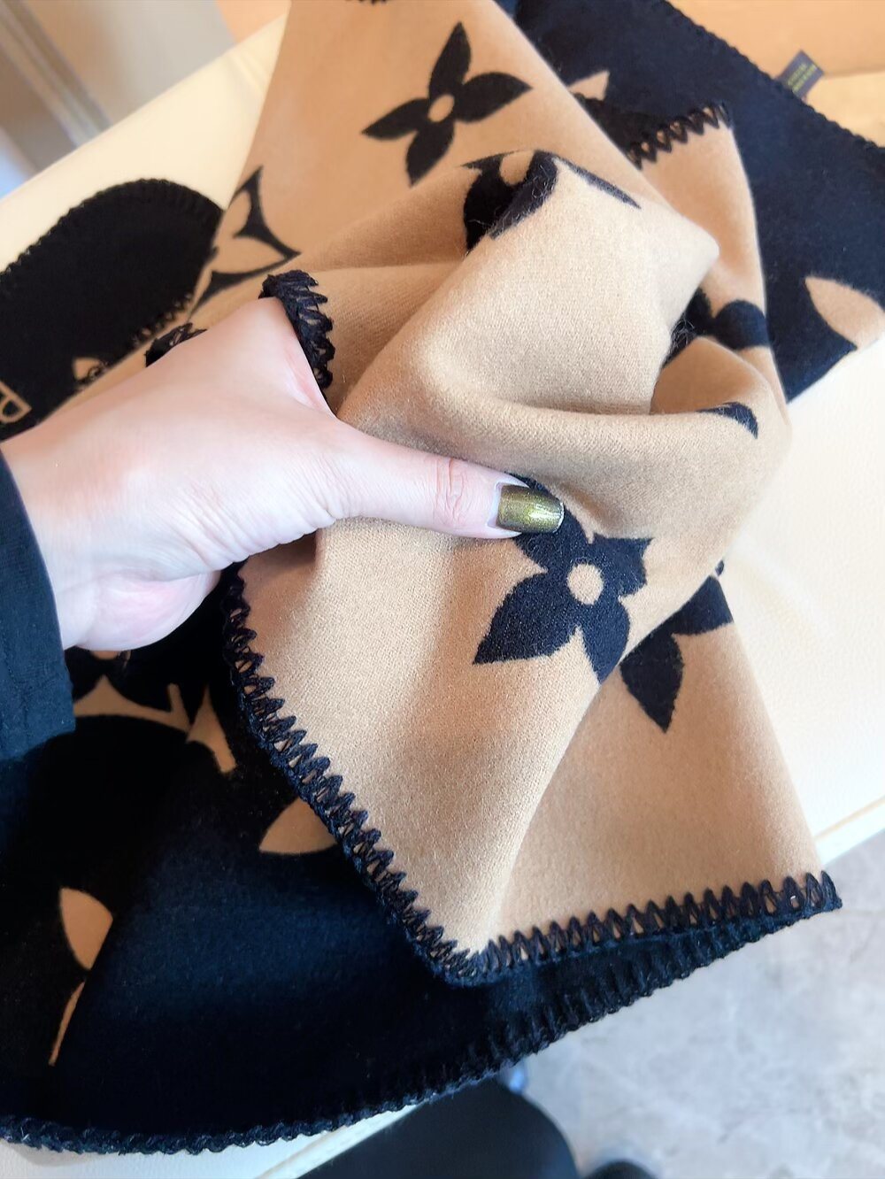 Louis Vuitton Reversible Jacquard Scarf with Stitched Edge product image 11, provided for visual reference and product