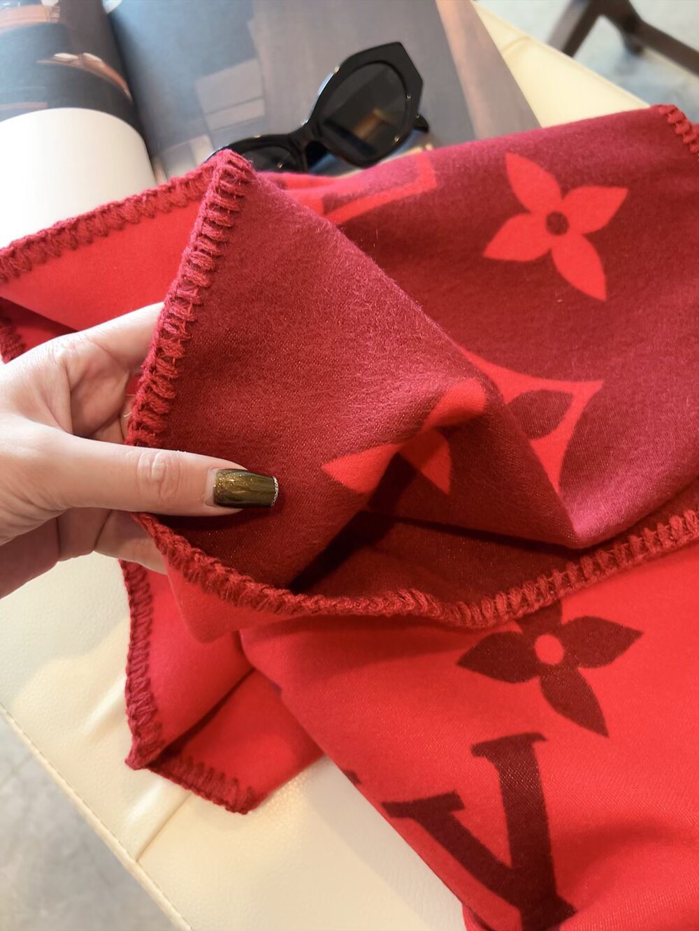 Louis Vuitton Reversible Jacquard Scarf with Stitched Edge product image 8, provided for visual reference and product detail