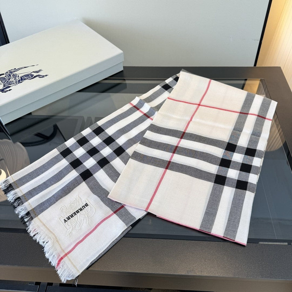 Burberry Plaid Fringe Cashmere Scarf product image 16, provided for visual reference and product detail review