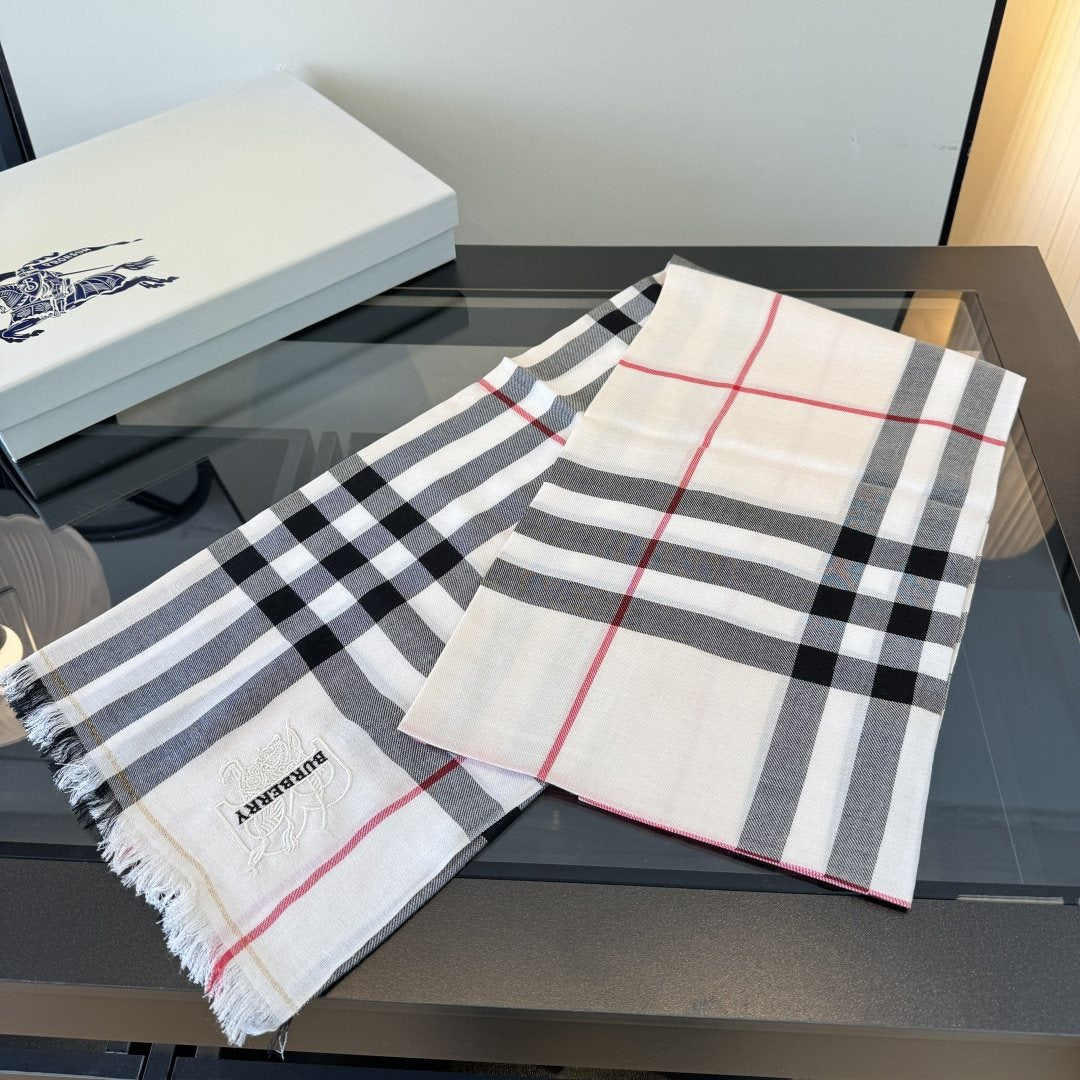 Burberry Plaid Fringe Cashmere Scarf product image 16, provided for visual reference and product detail review