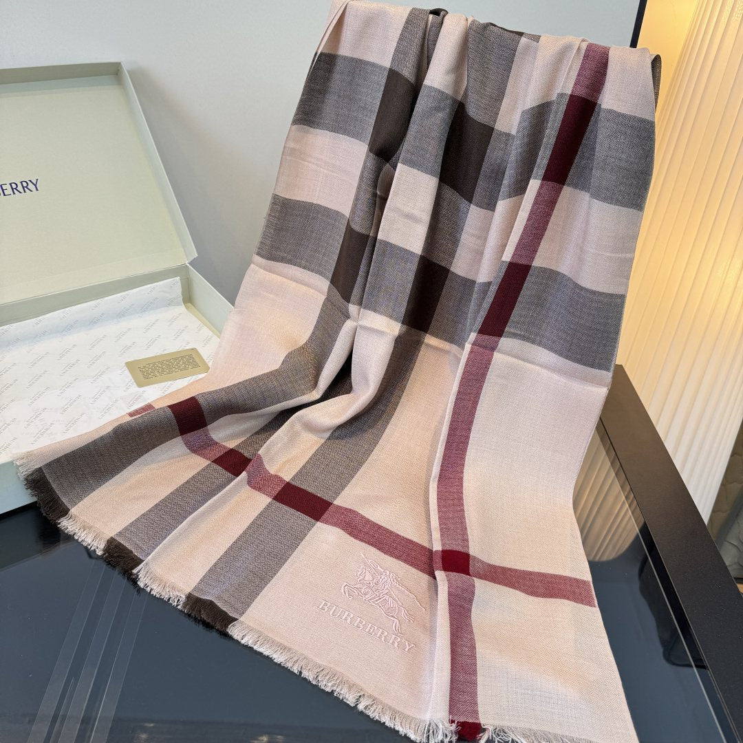 Burberry Plaid Fringe Cashmere Scarf product image 14, provided for visual reference and product detail review