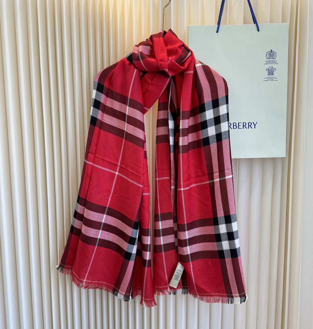 Burberry Plaid Fringe Cashmere Scarf product image 2, provided for visual reference and product detail review