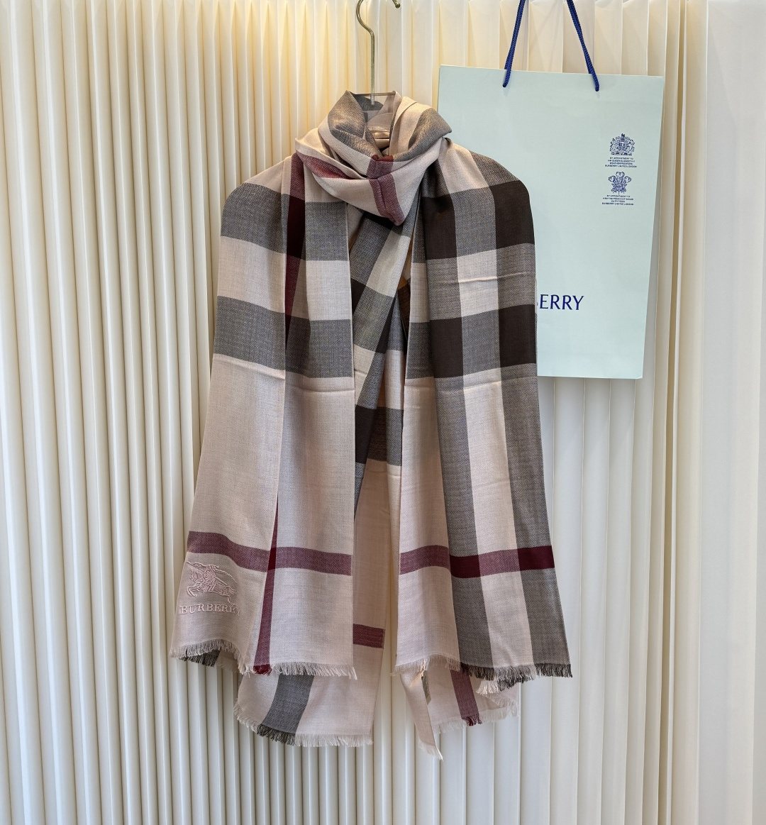 Burberry Plaid Fringe Cashmere Scarf product image 9, provided for visual reference and product detail review