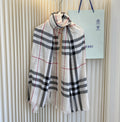Burberry Plaid Fringe Cashmere Scarf product image 1, provided for visual reference and product detail review