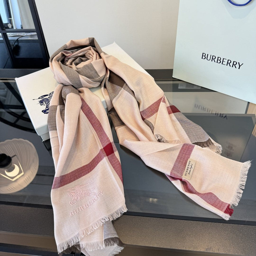 Burberry Plaid Fringe Cashmere Scarf product image 7, provided for visual reference and product detail review