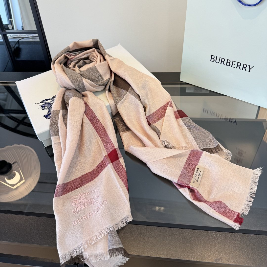 Burberry Plaid Fringe Cashmere Scarf product image 7, provided for visual reference and product detail review