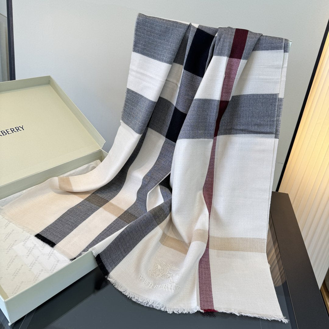 Burberry Plaid Fringe Cashmere Scarf product image 15, provided for visual reference and product detail review