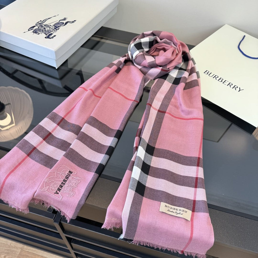 Burberry Plaid Fringe Cashmere Scarf product image 8, provided for visual reference and product detail review