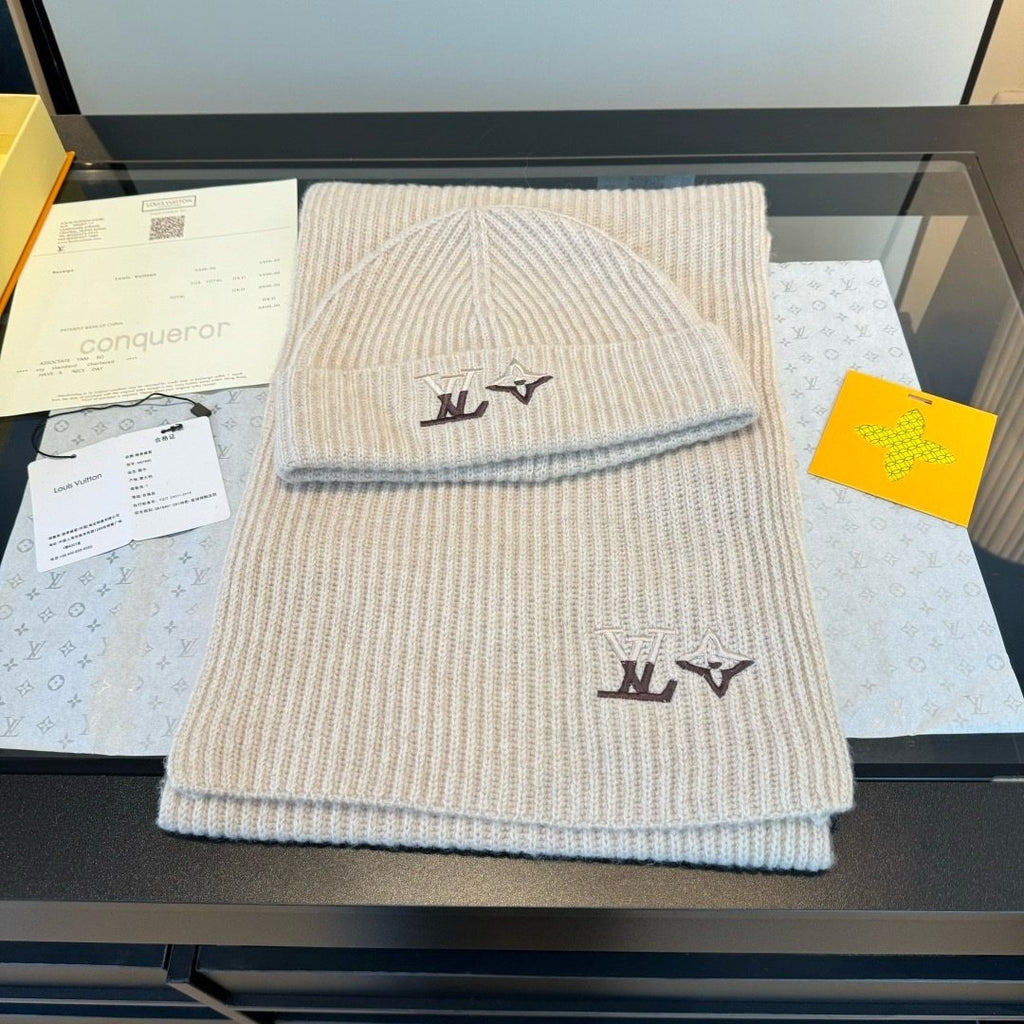 Louis Vuitton Embroidered Monogram Scarf and Beanie Set product image 7, provided for visual reference and product detail