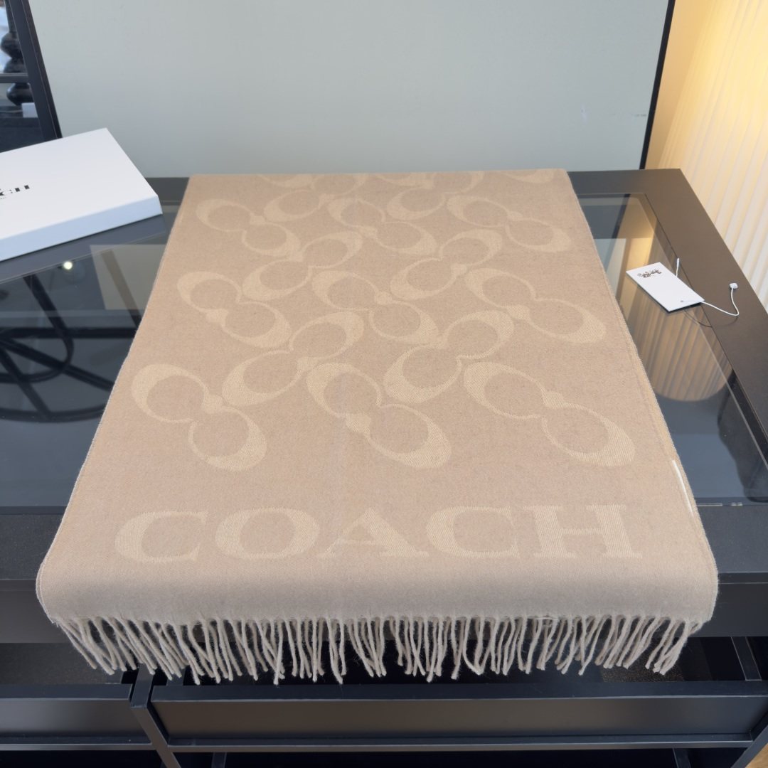 Coach C Motif Fringed Scarf product image 7, provided for visual reference and product detail review