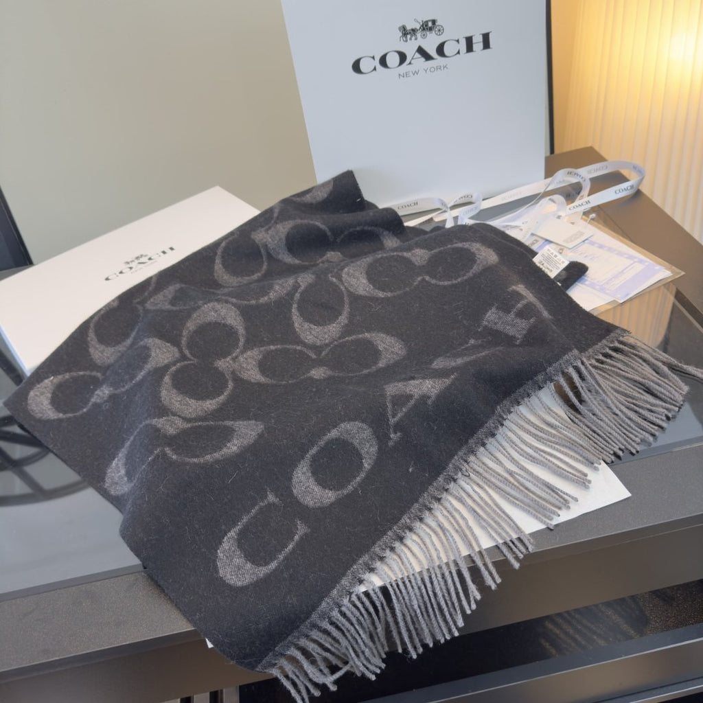 Coach C Motif Fringed Scarf product image 8, provided for visual reference and product detail review