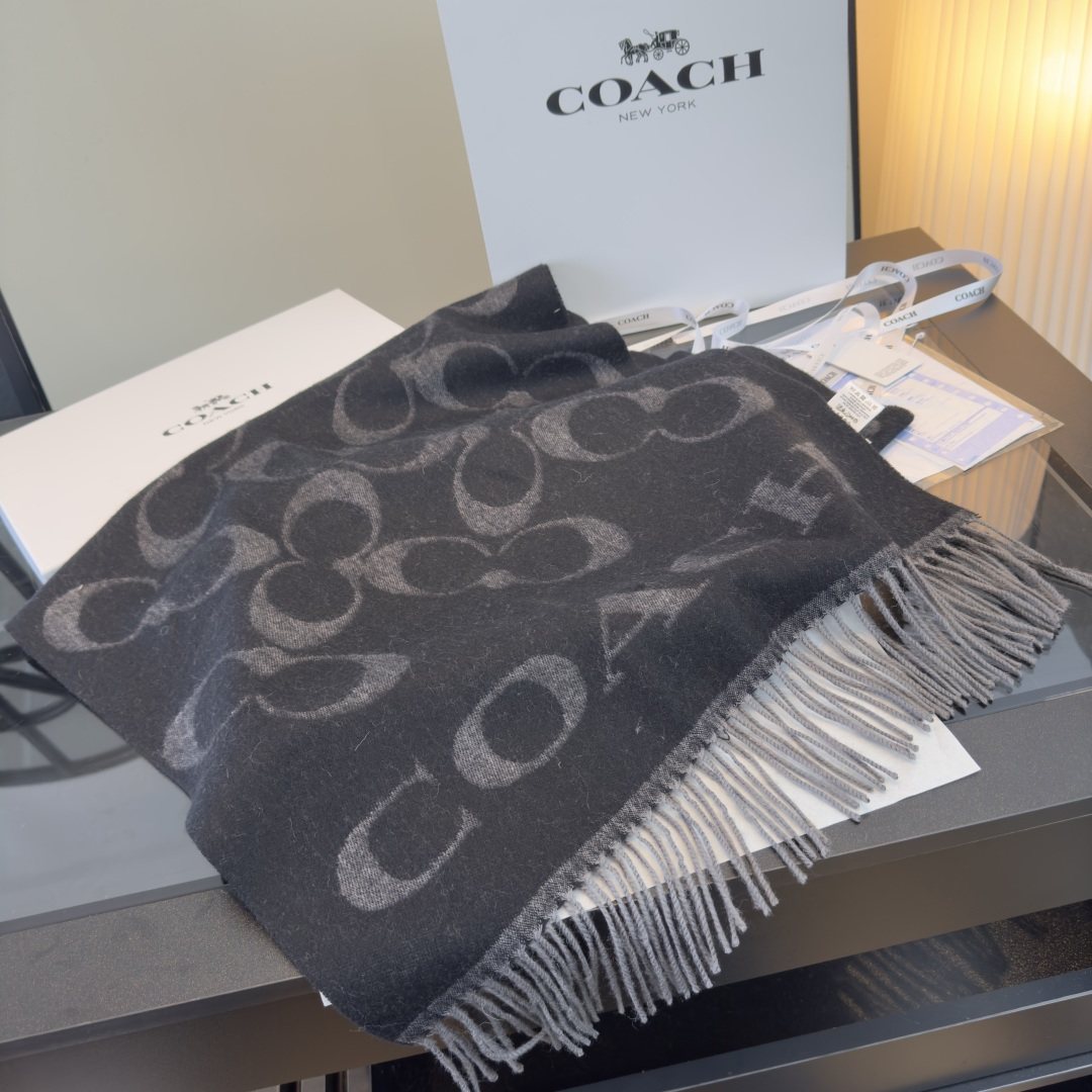 Coach C Motif Fringed Scarf product image 8, provided for visual reference and product detail review