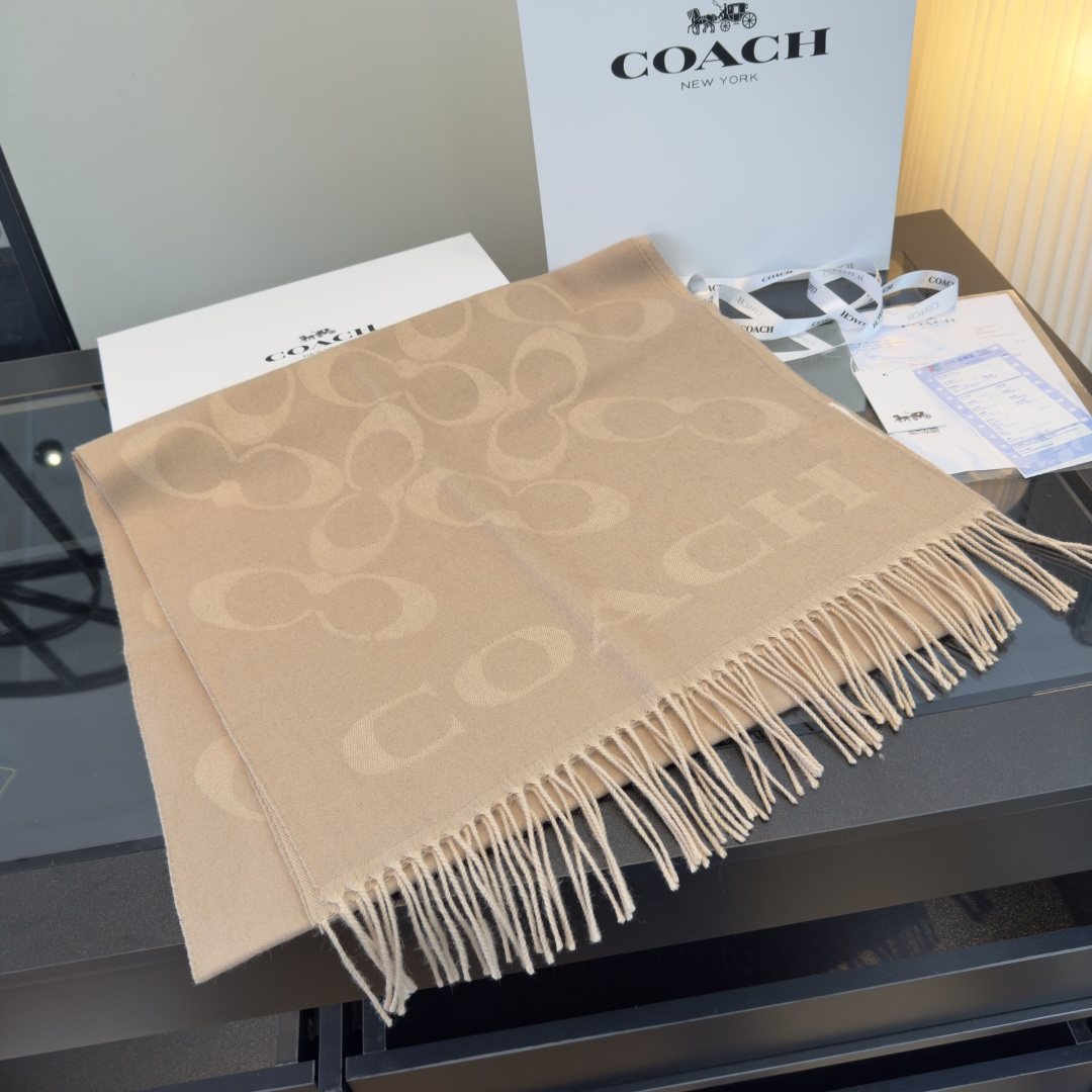 Coach C Motif Fringed Scarf product image 9, provided for visual reference and product detail review