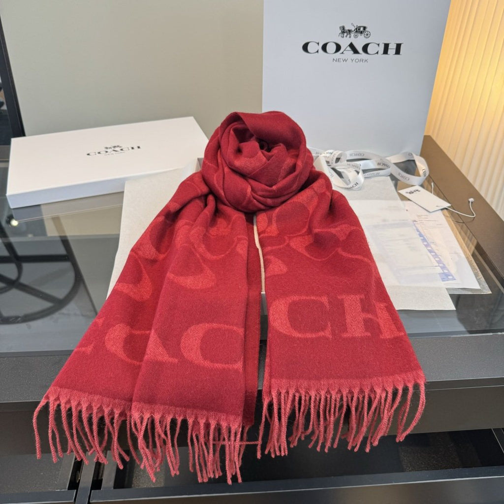 Coach C Motif Fringed Scarf product image 5, provided for visual reference and product detail review