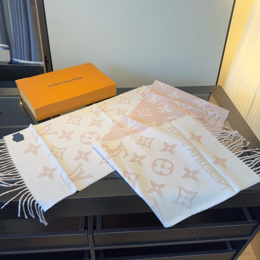 Louis Vuitton Oversized Monogram Wool Scarf - 180 x 30 cm product image 14, provided for visual reference and product detail