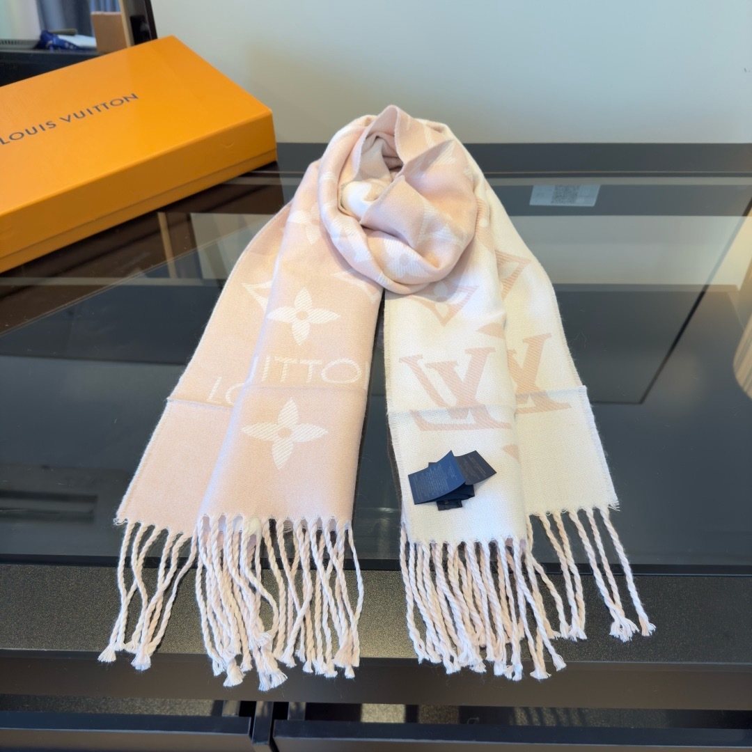 Louis Vuitton Oversized Monogram Wool Scarf - 180 x 30 cm product image 9, provided for visual reference and product detail