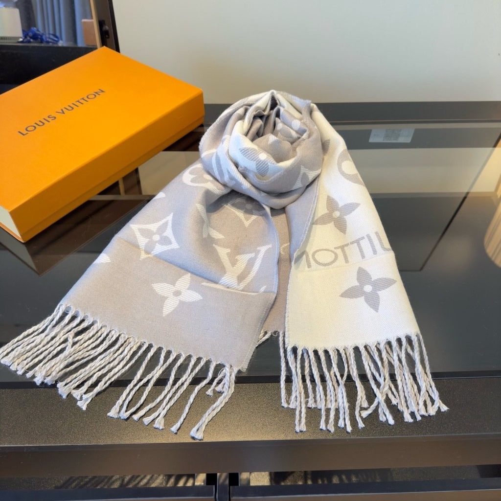 Louis Vuitton Oversized Monogram Wool Scarf - 180 x 30 cm product image 15, provided for visual reference and product detail