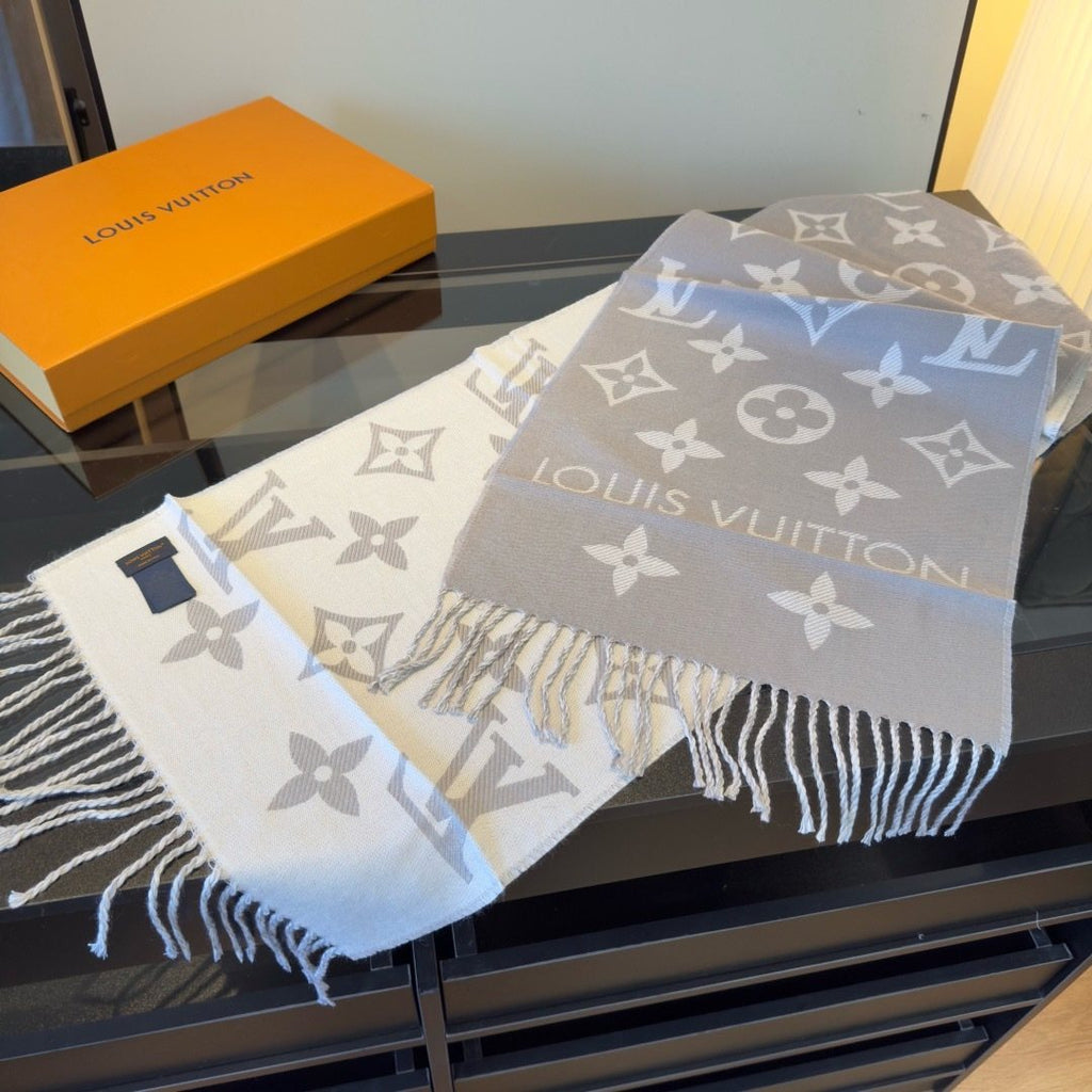 Louis Vuitton Reversible Wool Monogram Scarf - 180 x 30 cm product image 1, provided for visual reference and product detail