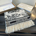 Dior Animal Jacquard Fringed Scarf product image 1, provided for visual reference and product detail review