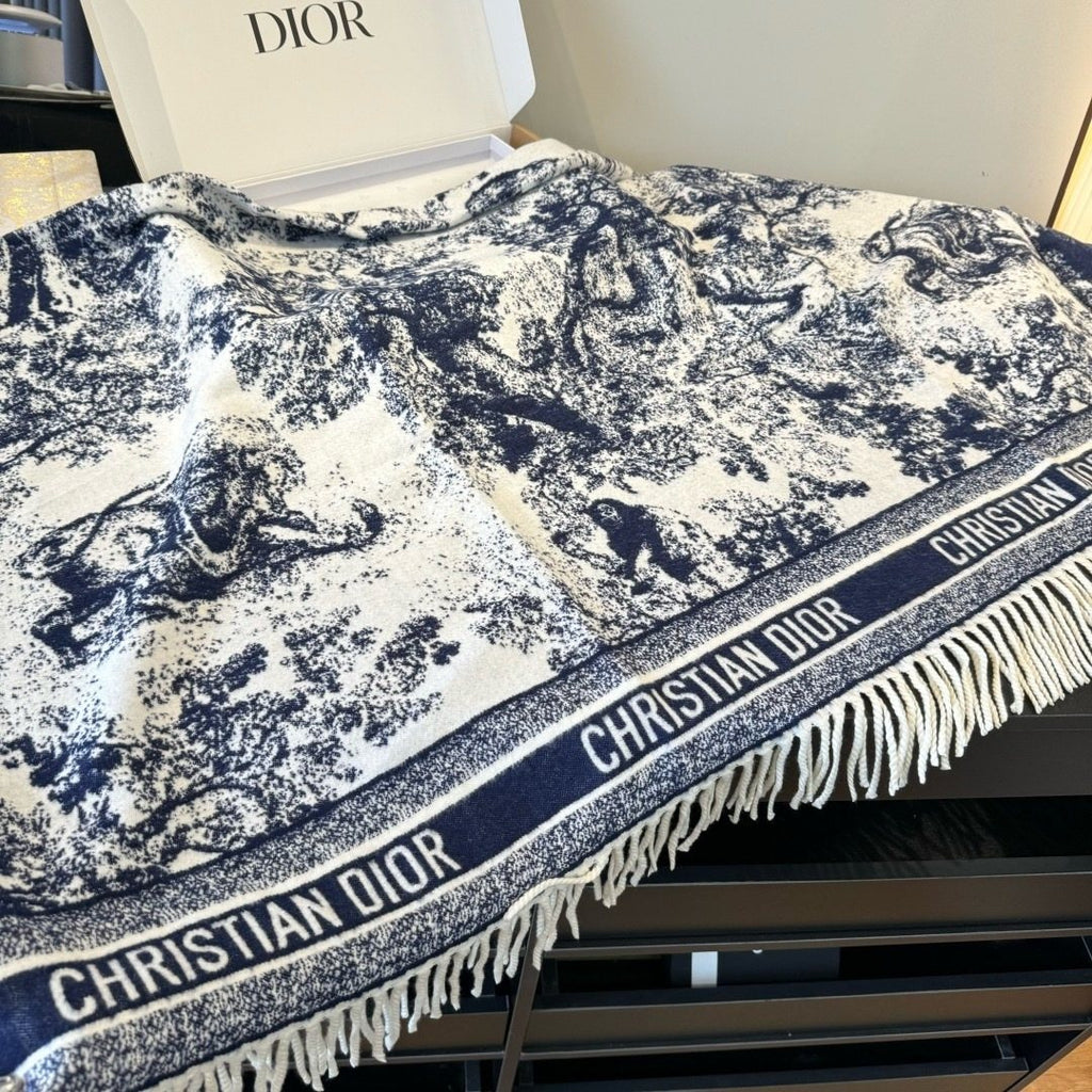 Dior Animal Jacquard Fringed Scarf product image 7, provided for visual reference and product detail review