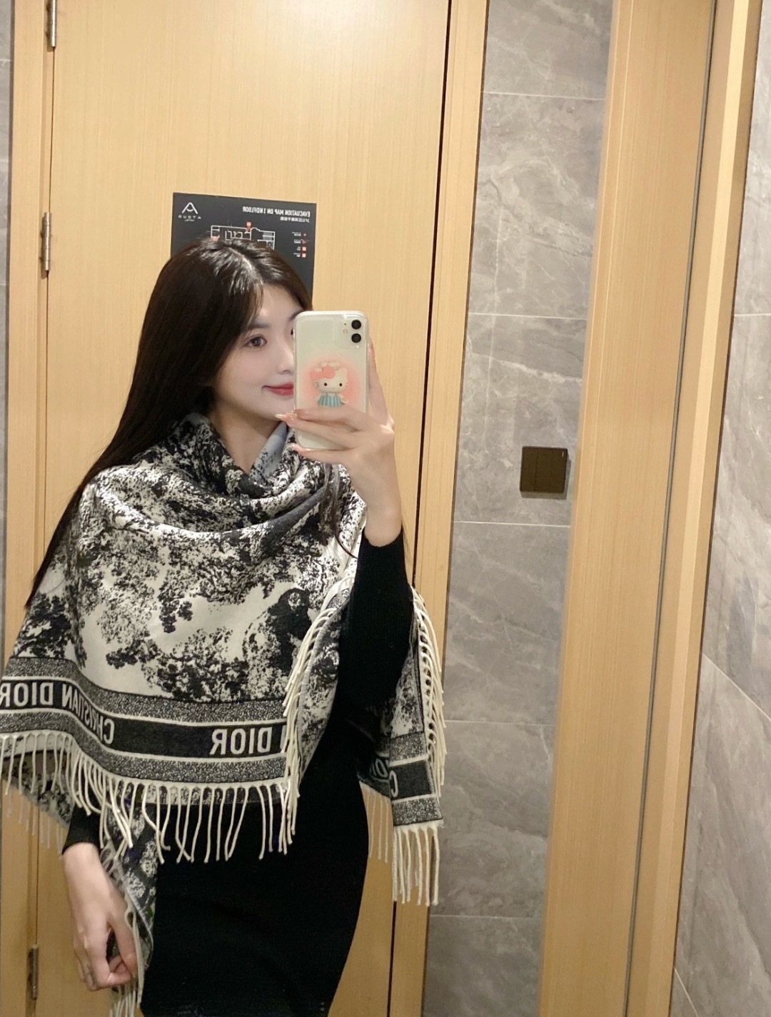 Dior Animal Jacquard Fringed Scarf product image 9, provided for visual reference and product detail review